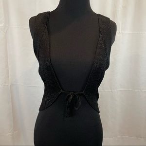 Shiny Bebe black rayon vest